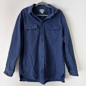 L.L. Bean Men's XL Chamois Shirt Traditional Fit Long Sleeve Button Down Blue